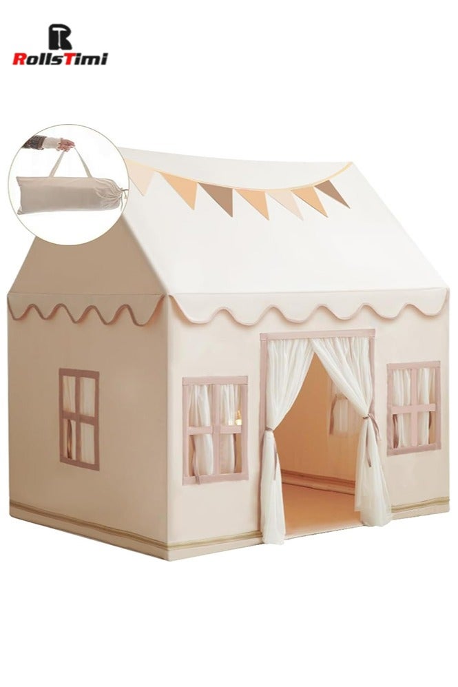 RollsTimi  Large Kids Tent Playhouse Base Fabric with Star Lights, Flags and Tote Bags, Kids Play Tent Indoor & Outdoor, Washable Teepee Tent for Boys & Girls, Play House for Toddler  - Image 4