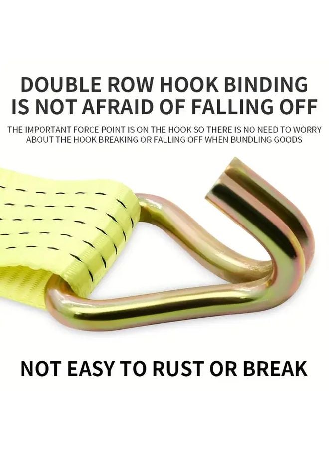 Heavy Duty Green Ratchet Strap 4x10 Adjustable Metal Clamp Non Slip Reusable Cargo Tie Down - Image 5