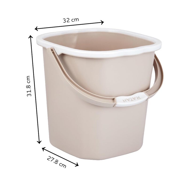 RATAN PLASTICWARE Premia Bucket 18L X 1 Desert RoseLight Weight and Easy to CarryPerfect for Use in Bathrooms Kitchen Wet Utility Areas - Image 2
