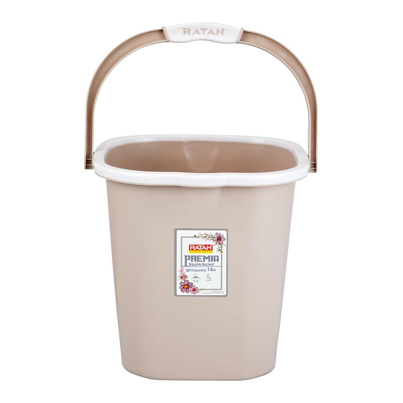 RATAN PLASTICWARE Premia Bucket 18L X 1 Desert RoseLight Weight and Easy to CarryPerfect for Use in Bathrooms Kitchen Wet Utility Areas - Image 1