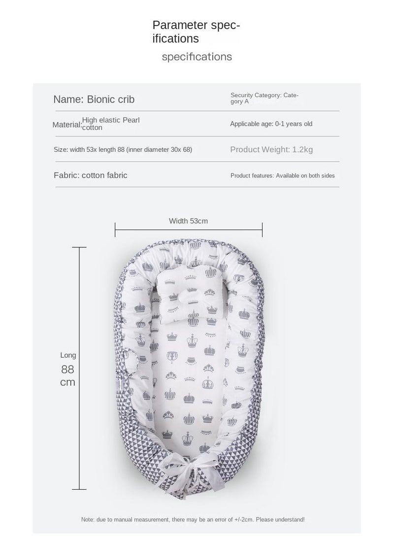 Y&D Portable Foldable Detachable Washable And Anti Pressure Baby Crib Bionic Detachable Baby Pillow Travel Baby Crib  - Image 2