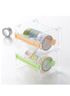 KASTWAVE Tape Cutter Holder with Making Tape, Clear Making Tape Dispenser, Transparent Tape Dispenser Roll Tape Holder for Gift Wrapping Scrapbooking Cards Diary DIY  - Image 4