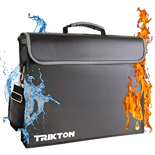 TRIKTON Fireproof and Waterproof Document Bag XL 16x12x3.5 with TSA Lock, Fits Legal Files, High-Viz Design, Lock Box for Travel and Documents, Developed by USA Engineers and Firefighters (Black) - Image 4