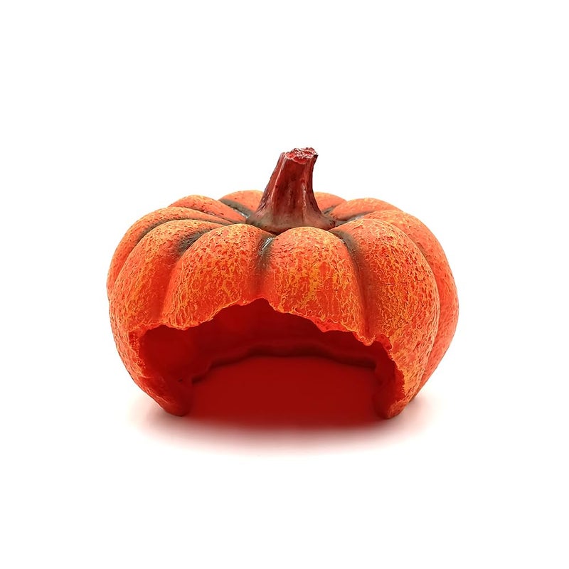 Shelltech Reptile Hideout Resin Aquarium Decoration Pumpkin House for Small FishShrimpsFrogsGecko Spider Mini Pumpkin