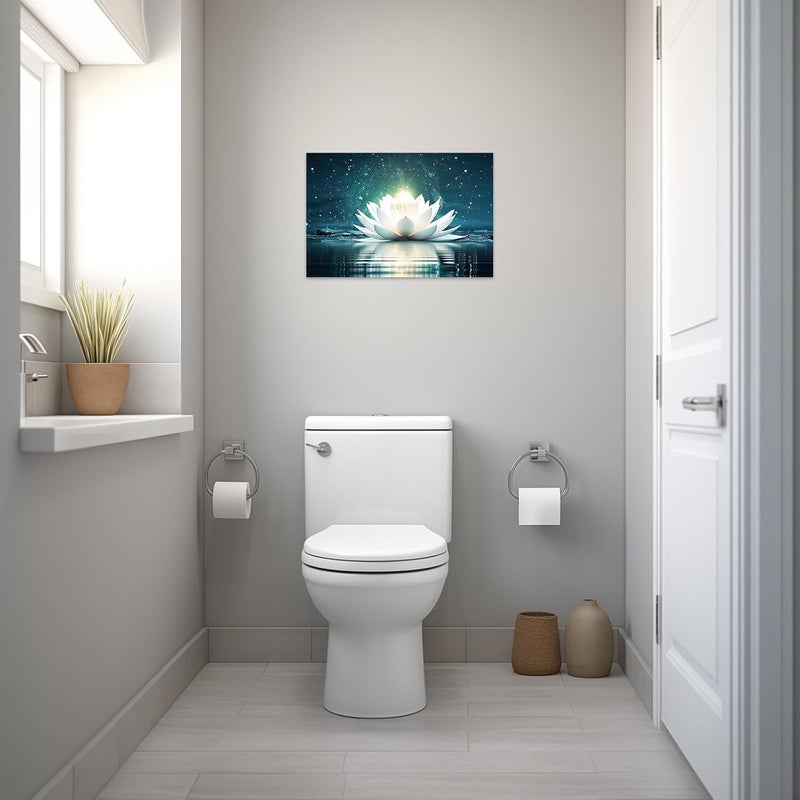 CCWACPP Zen Wall Art - White Lotus Canvas Painting - Image 2