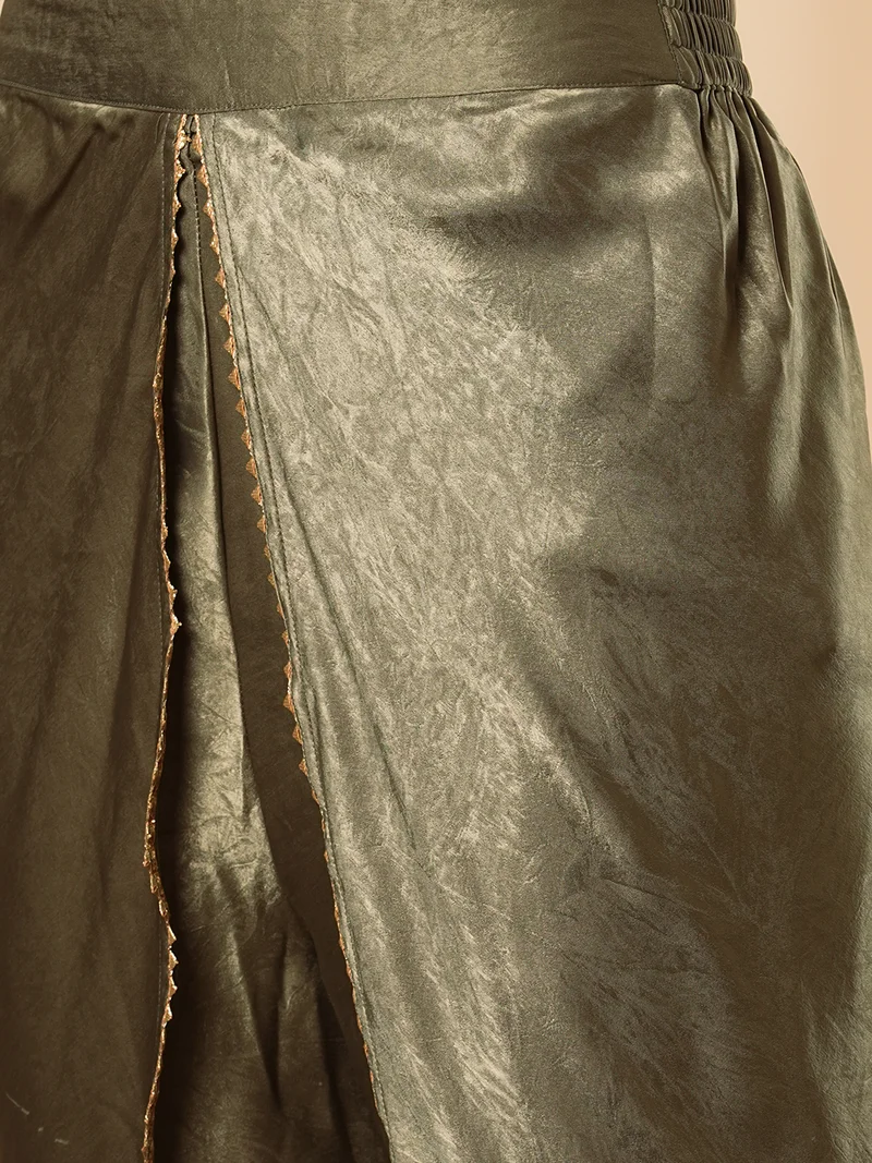 globus Women Sequined Yoke Tunic With Trouser Co-Ords