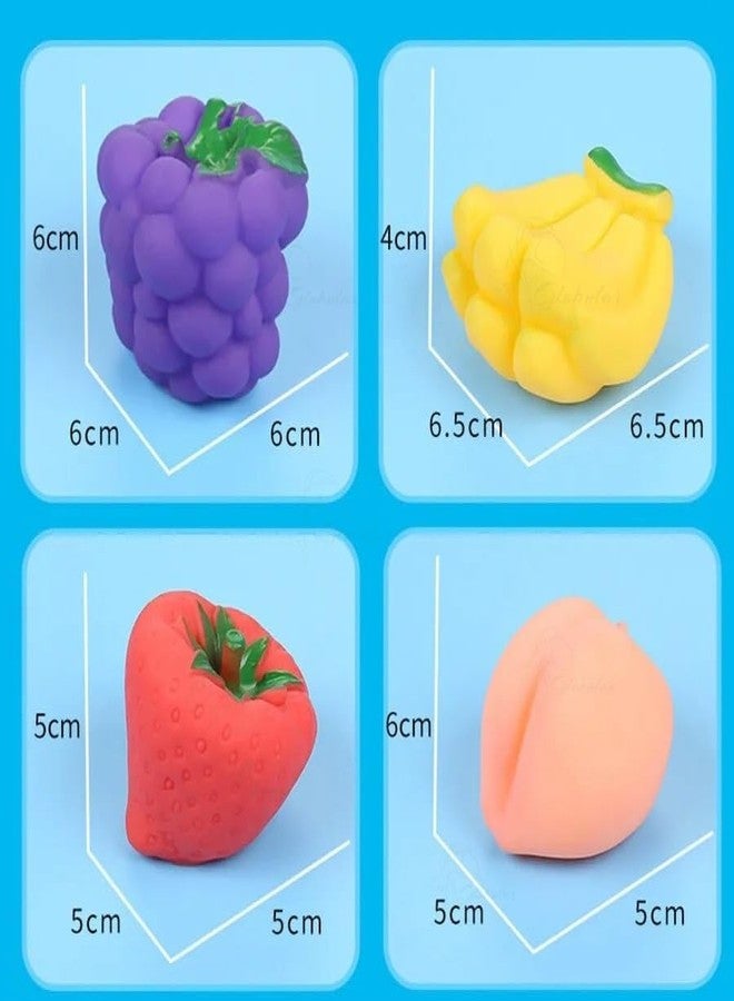 Globular New 6pcs/lot Baby Bath Toys Fruits Kids Bathroom Water Play Toy Rubber Squeeze Float Sounding Dabbling Toys Children Bathtub Toy - Image 2