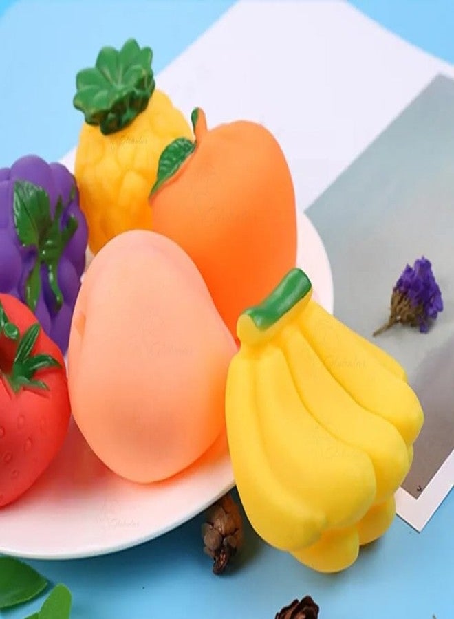 Globular New 6pcs/lot Baby Bath Toys Fruits Kids Bathroom Water Play Toy Rubber Squeeze Float Sounding Dabbling Toys Children Bathtub Toy - Image 1