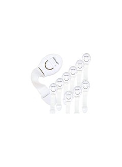 KidDough KidDough Furniture Safety Locks for Kids (21x5cm White) - 10 Pcs  - Image 1