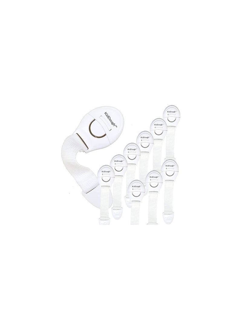 KidDough Furniture Safety Locks for Kids (21x5cm White) - 10 Pcs - Image 1