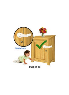 KidDough KidDough Furniture Safety Locks for Kids (21x5cm White) - 10 Pcs  - Image 4