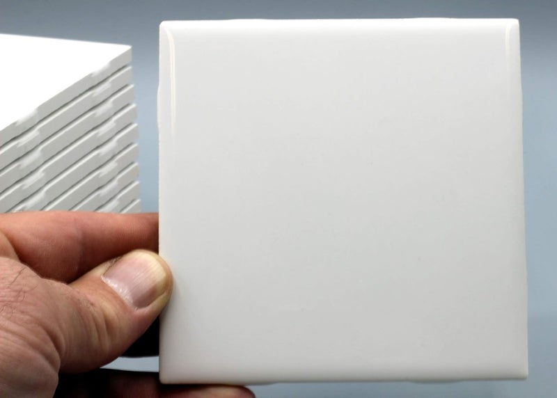 Creative Hobbies 12 Pack of Glossy White Glazed Ceramic Tiles for Alcohol Ink Painting, Decorating, Arts & Crafts, 4.25 x 4.25 Inch Square, Ready-to-Paint Ceramics - Image 3