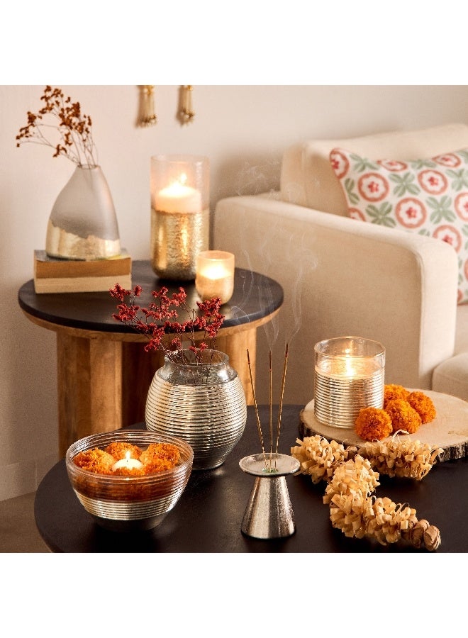 Home Box Erton Etched Glass Candleholder 12 x 12 x 12 cm - Image 2