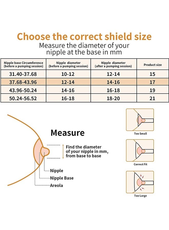 Topleo 4 Pack 17mm 19mm Breast Milk Pump Inserts for momcozy S9/S12/S9pro/S12pro/Lansinoh/Bellababy Pump Parts Replace, Reduce 24mm Down to 17mm/19mm - Image 5