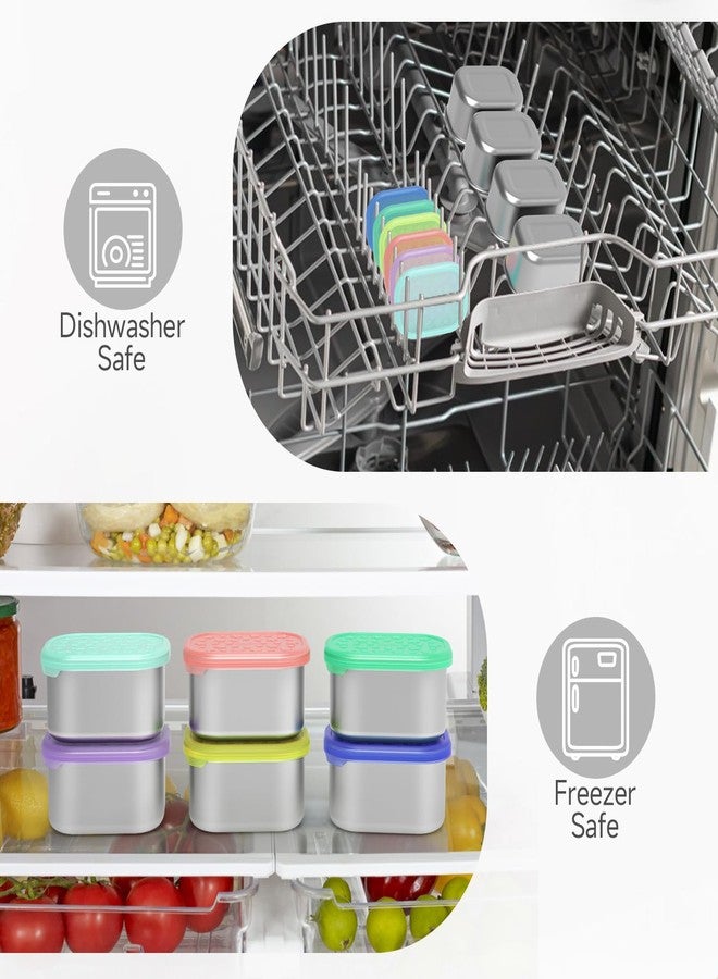 SOPHICO Stainless Steel Snack Containers for Kids, 8 oz Small Food Storage Container with Silicone Lid - Perfect 304 Metal Toddler Lunch Box for Daycare and School, Leak Proof (6 Pack) - Image 5
