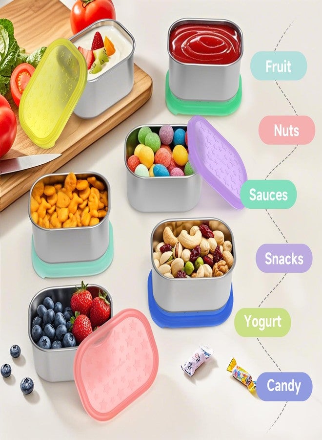 SOPHICO Stainless Steel Snack Containers for Kids, 8 oz Small Food Storage Container with Silicone Lid - Perfect 304 Metal Toddler Lunch Box for Daycare and School, Leak Proof (6 Pack) - Image 4