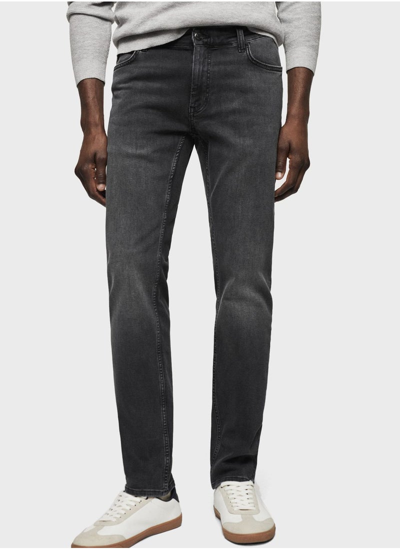 Mango Man - Light Wash Slim Fit Jeans - Image 1