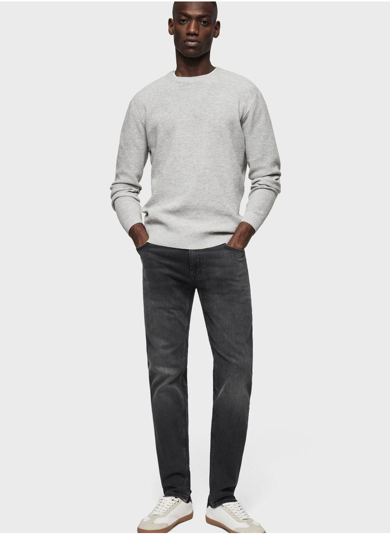 Mango Man - Light Wash Slim Fit Jeans - Image 1