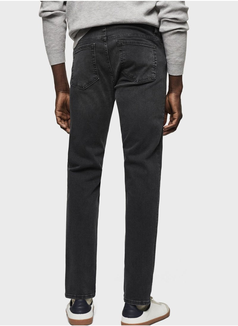Mango Man - Light Wash Slim Fit Jeans - Image 1