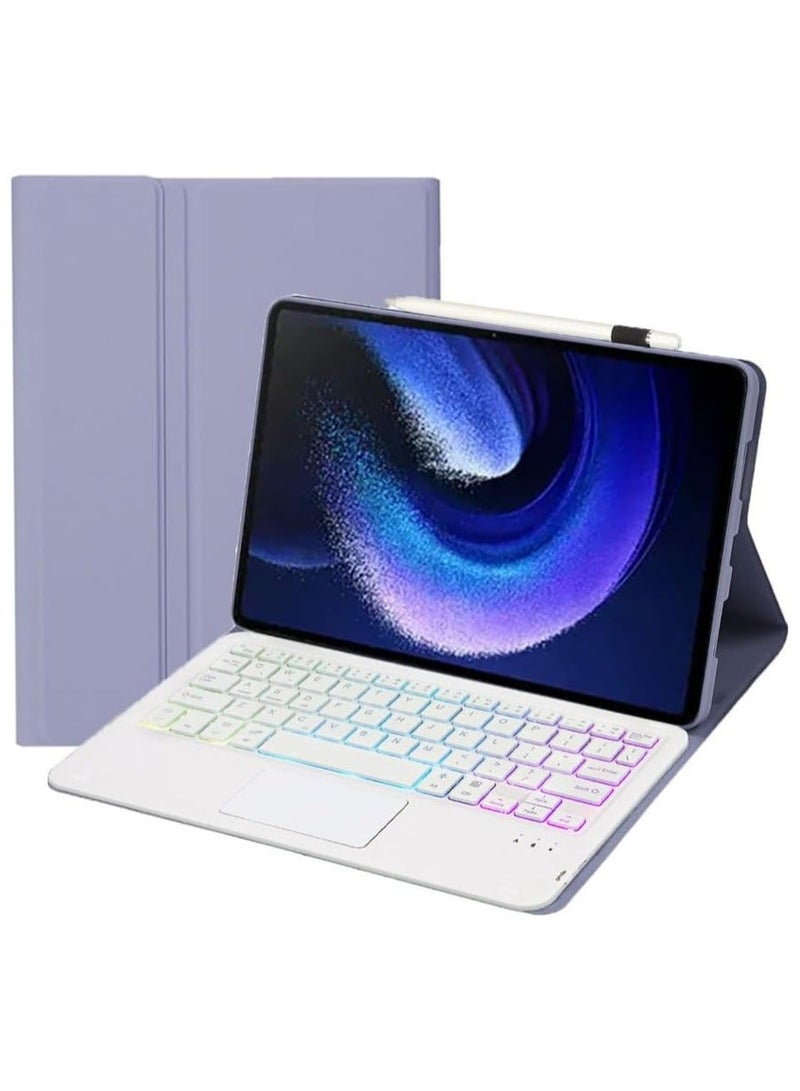Arabic and English Keyboard Case for Xiaomi pad 6/6Pro 11 Inch (2023) Cover with Pencil Holder, Keyboard, Magic Auto Sleep 