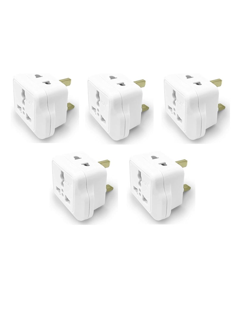 عام محول قابس الطاقة أداة سفر عالمية محول مقبس الطاقة للسفر الدولي يحول النوع D/E/F/G/H/I/L إلى النوع G 13 أمبير 220-240 فولت (عبوة من 5 قطع) - Image 1