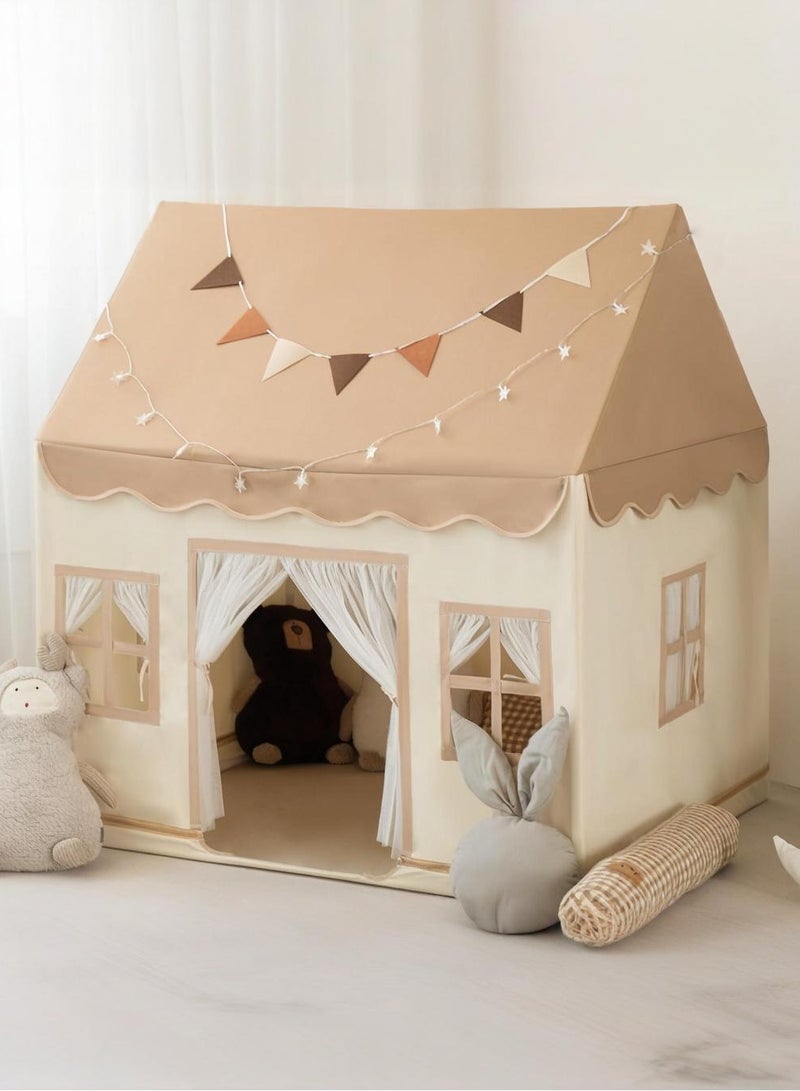 WALALLA Kids Play Tent with LED Star String, Decorating Flag, Machine Washable Large Playhouse, Indoor and Outdoor Play Tent for Kids - Image 1