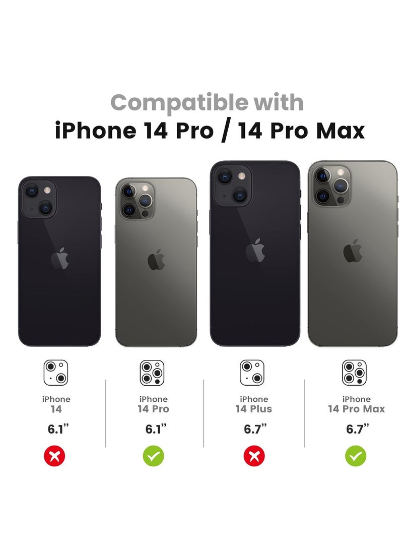 واقي عدسة الكاميرا من الزجاج المقوى عالي الجودة 9H لهاتف iPhone 14 Pro & Pro Max - غطاء حلقي معدني، أرجواني - الحماية القصوى لعدسة الكاميرا الخاصة بك - Image 2