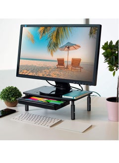 Arabest Back Saver Monitor Stand for Desk,2 Pack Monitor Riser with Drawer,Less Pain & Peak Productivity with Anti Skid Mesh Metal Computer Stand for Laptop, Printer & iMac  - Image 2