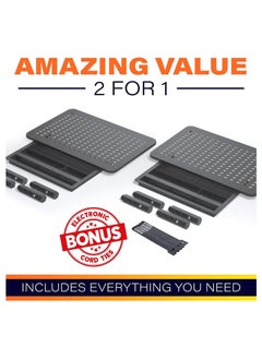 Arabest Back Saver Monitor Stand for Desk,2 Pack Monitor Riser with Drawer,Less Pain & Peak Productivity with Anti Skid Mesh Metal Computer Stand for Laptop, Printer & iMac  - Image 5