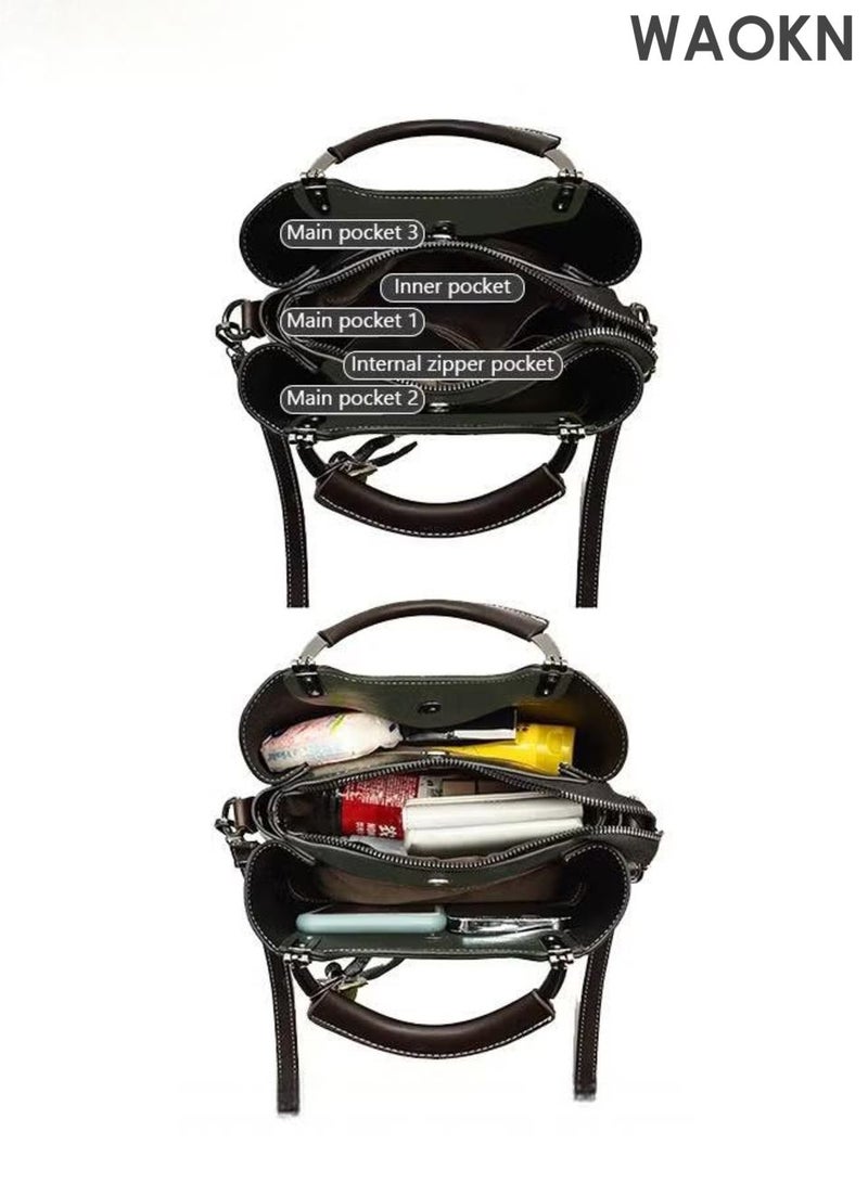 دبليو أيه أو كي أن حقيبة يد أنيقة بتصميم كلاسيكي، مصنوعة من جلد عالي الجودة، تصميم فريد وعصري، سعة كبيرة، يمكن حملها على الكتف أو كحقيبة كروس بودي، مناسبة للنساء والأمهات والصديقات كهدية، مقاومة للماء، مناسبة للعمل والتسوق، تصميم للجنسين، لون أخضر. - Image 3