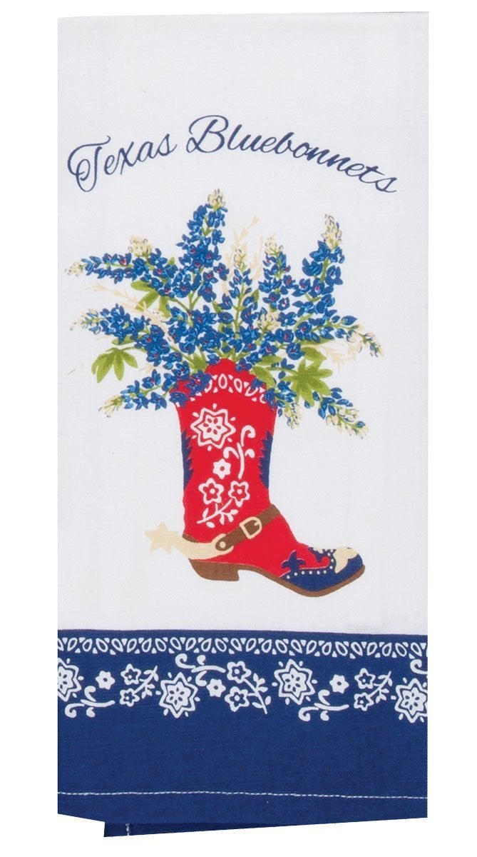 Kay Dee Designs Home Sweet Texas Bluebonnets Tea Towel and Cotton Terry Dishtowel (2 Item Bundle) - Image 2
