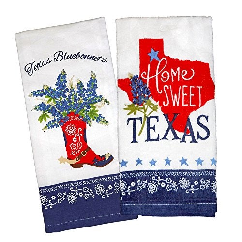 Kay Dee Designs Home Sweet Texas Bluebonnets Tea Towel and Cotton Terry Dishtowel (2 Item Bundle) - Image 1
