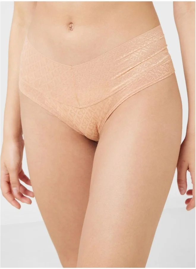 لا سينزا Mesh Detail High Leg Brief
