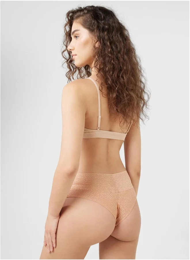 لا سينزا Mesh Detail High Leg Brief