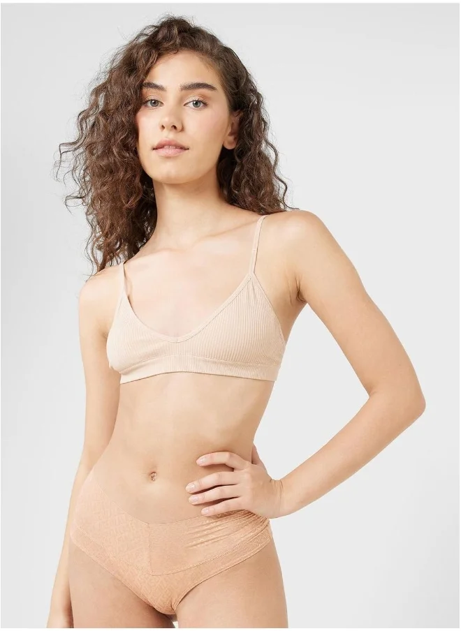 لا سينزا Mesh Detail High Leg Brief