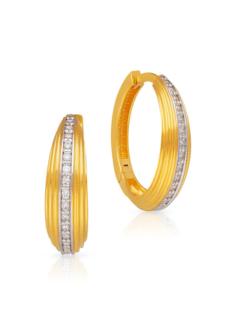Malabar Gold and Diamonds أقراط هووب دائرية بتصميم بالي 22 قيراط 916 للنساء DZER712 - Image 1