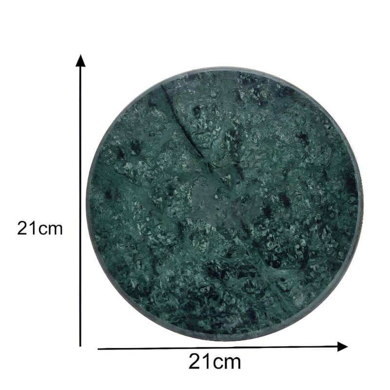 CHULO Indian Marble ChaklaRolling Pin BoardRoti MakerChaklaChapati Maker for Home Kitchen Finished Marble Roti Maker 10 Inch Green Chakla - Image 2