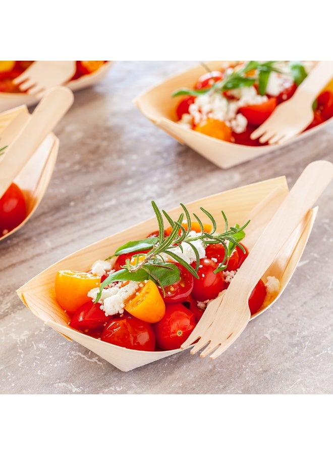 Restaurantware 5.5 x 3.5 Inch Food Boats, 200 Disposable Paper Food Boats- Heavy-Duty, Durable, Medium Paper Boats, For Snacks, Appetizers, Or Treats, Use At Parties Or Carnivals - Image 3