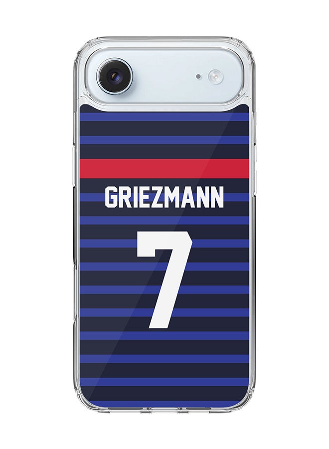 Stylizedd Classic Clear MagSafe Case for iPhone 17 Air , Hybrid Soft Case Flexible Edges Anti Drop TPU PC Gel Thin Transparent Cover [ Designed for iPhone 17 Air ] - Football Team - France, Player Name - Griezmann