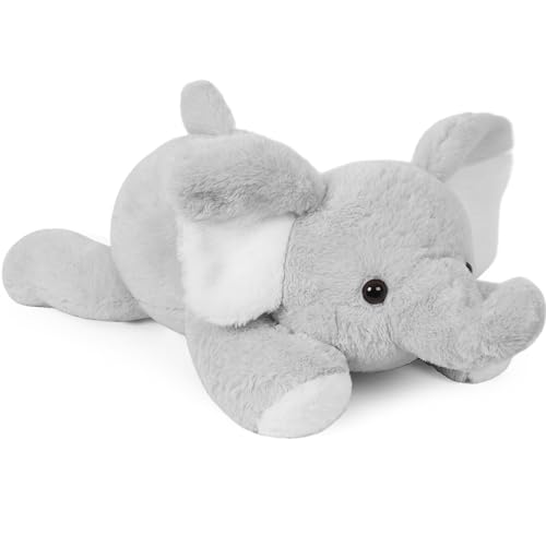 WeBingo Weighted Elephant Stuffed Animals 27 5 Pounds Weighted Plush Toy for Christmas Valentines Birthday Big Soft Cute Elephant Plushies Gifts for Kids Adults Boys GirlGray - Image 1