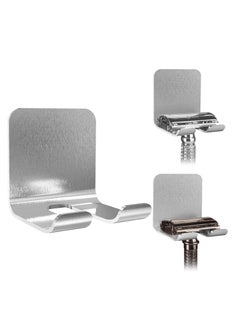 Linkidea Linkidea 2 Pack Wall Mount Safety Razor Holder for Shower, Self Adhesive Shaver Hook Hanger Stand, Bathroom Wall Mounted Razor Holder Compatible with Vikings, Merkur Double Edge Safety Razor  - Image 1
