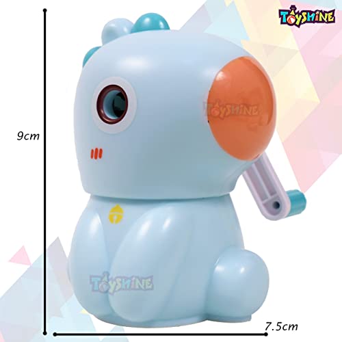 Toyshine Cute Pencil Sharpeners Manual for Kids and Artists, Handheld Manual Pencil Sharpener for Pencils - Dinosaur, Blue - Image 5