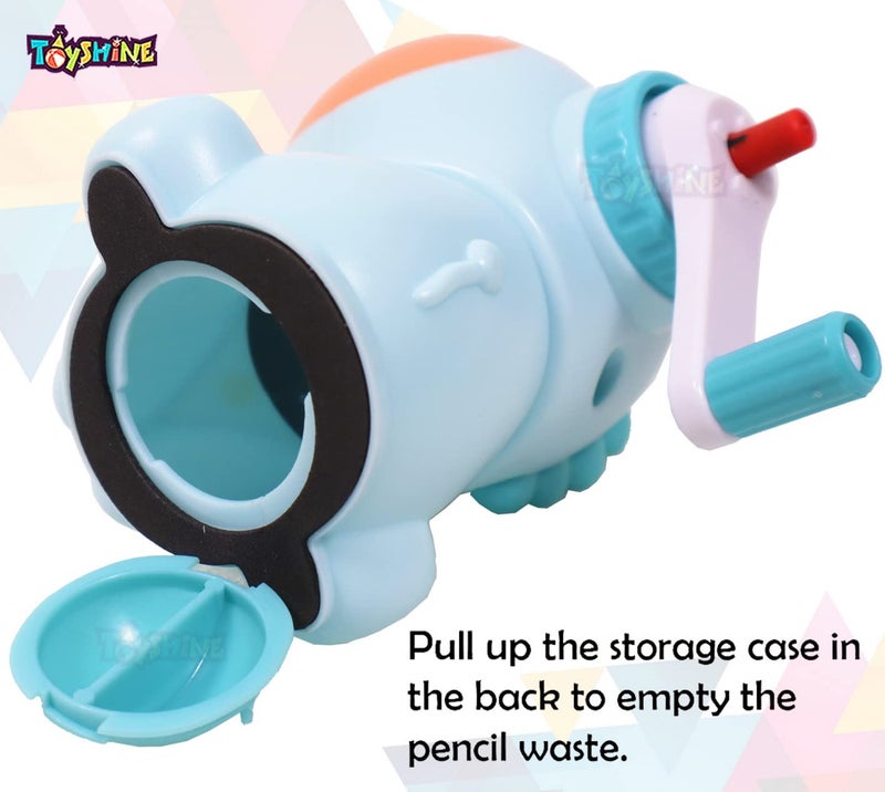 Toyshine Cute Pencil Sharpeners Manual for Kids and Artists, Handheld Manual Pencil Sharpener for Pencils - Dinosaur, Blue - Image 3