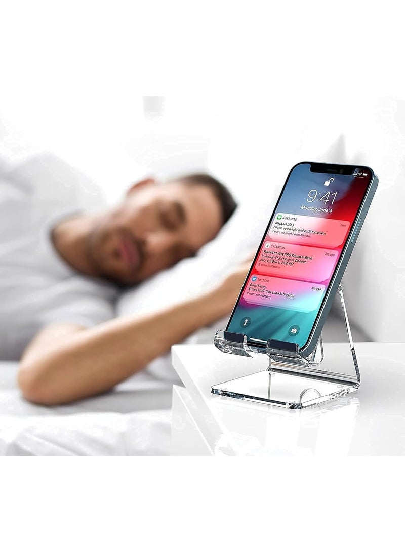 Acrylic Cell Phone Stand, Portable Phone Holder, Clear Phone Stand for Desk, Compatible with Phone 12 Pro Max Mini 11 Xr 8 Plus SE, Switch, Android Smartphone, Pad, Desk Accessories - Image 5