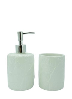 2 Pieces Bathroom Accessories Set Toothbrush Holder Lotion Liquid Soap Dispenser White 18.5x18x9cm - pzsku/ZF7EBAA162C12B86829DFZ/45/_/1733134470/7bdf353c-ad00-47fc-8893-94abb27b4370