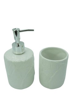 2 Pieces Bathroom Accessories Set Toothbrush Holder Lotion Liquid Soap Dispenser White 18.5x18x9cm - pzsku/ZF7EBAA162C12B86829DFZ/45/_/1733134480/ba6b4b3b-9475-453c-ae1e-ed4239589a08