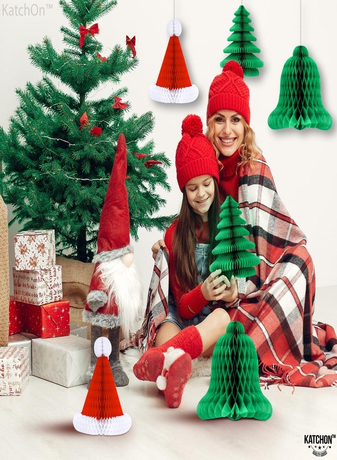 KatchOn, Christmas Hat and Tree Honeycomb - Pack of 6 | Christmas Table Centerpieces for Honeycomb Christmas Decorations Indoor | Hanging Christmas Decorations | Hanging Honeycomb Christmas Trees - Image 4