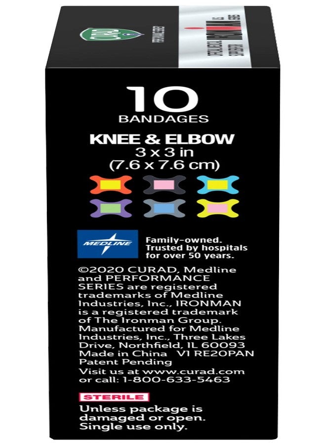 CURAD Performance Series IRONMAN Antibacterial Bandages, Extreme Hold Adhesive Technology, Knee & Elbow 3 inches x 3 inches, 10 Count, Ideal for Cuts, Scrapes, Sports, and Active Lifestyles - Image 5