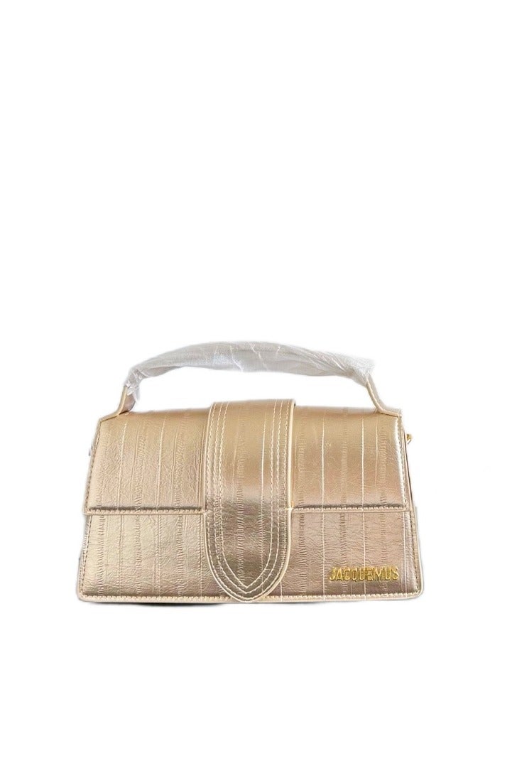 JACQUEMUS Le Bambino Hagfish Top-Handle Bag Croc Embossed Leather With Crossbody Strap - Image 1