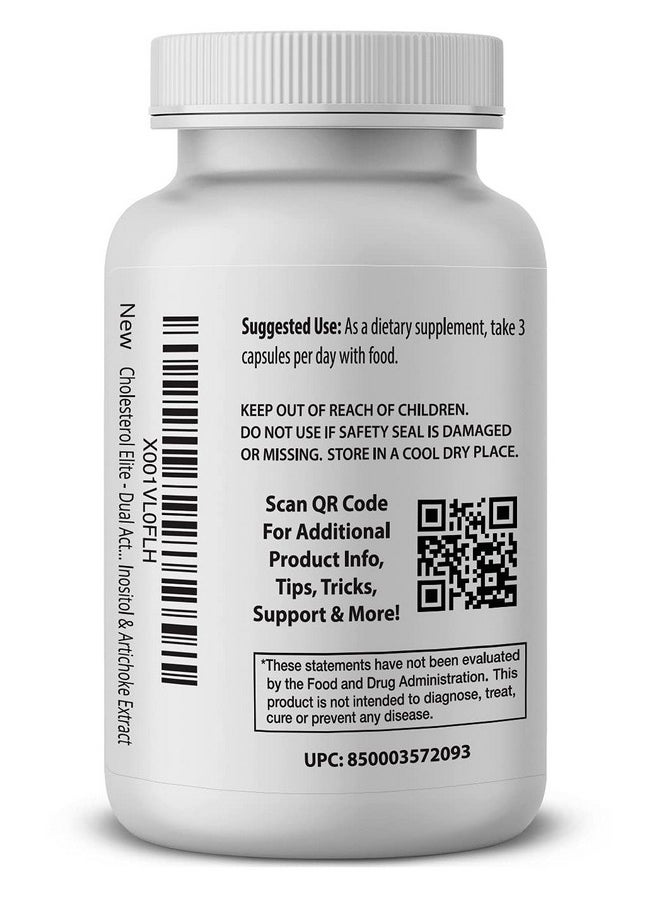Pro Formulations MD - Cholesterol Elite - Dual Action Cholesterol Support - 90 Vcaps - Powered By Red Yeast Rice & Aged Garlic Extract - Enhanced With Inositol & Artichoke Extract - Image 1